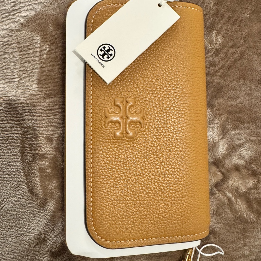 Tory Burch Tan Leather Phone Wallet